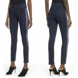 PAIGE Hoxton Ankle Peg Tuxedo Stripe Jeans Blue Size 28